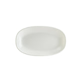 Bonna China Loop 13" x 7.5" x h:1.5" Oval Warm White Porcelain Platter